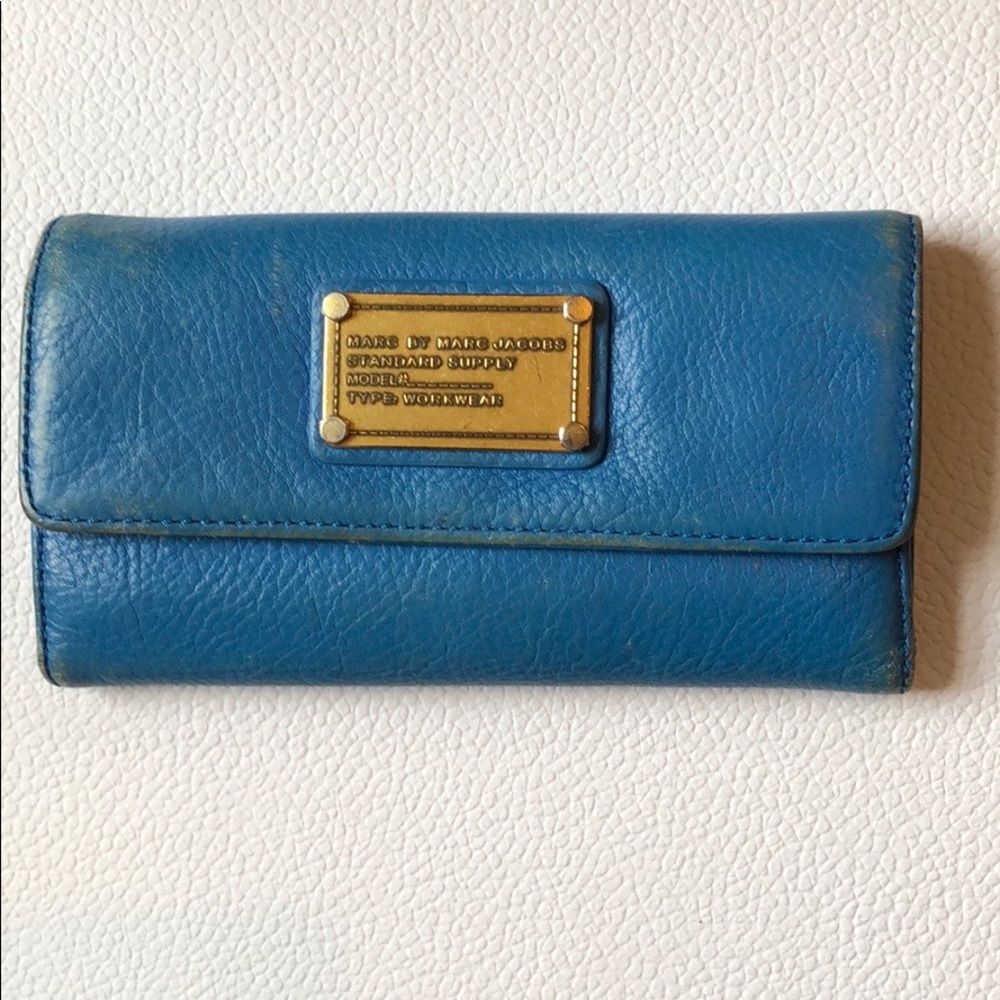 Marc Jacobs teal blue wallet